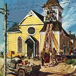 "Church Belfry Repair," April 20, 1946-E. Melbourne Brindle-Giclee Print