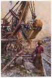 Using a Steam Shovel to Clear Away Heavy Debris While Constructing a Railway-E.p. Kinsella-Framed Stretched Canvas