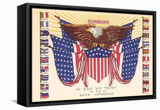 E Pluribus Unum, Eagle and Seal-null-Framed Stretched Canvas