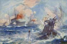 WW1 - Hms E13 British Submarine - Aground and Attacked-E.s. Hodgson-Premium Giclee Print