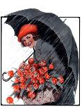 "April Showers and Basket of Flowers," Country Gentleman Cover, April 26, 1924-E. Troth-Giclee Print