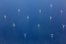 Aerial View of Wind Turbines in the Sea-e X p o s e-Photographic Print