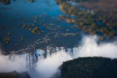 Bridge over the Zambezi River Gorge at Victoria Falls from the Air-e2dan-Photographic Print