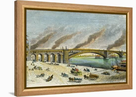 Eads Bridge, St Louis, Missouri, USA, C1874-null-Framed Premier Image Canvas