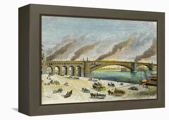 Eads Bridge, St Louis, Missouri, USA, C1874-null-Framed Premier Image Canvas
