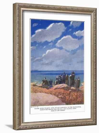 Eager, with Tearful Eyes, to Say Farewell to the Mayflower-Newell Convers Wyeth-Framed Giclee Print