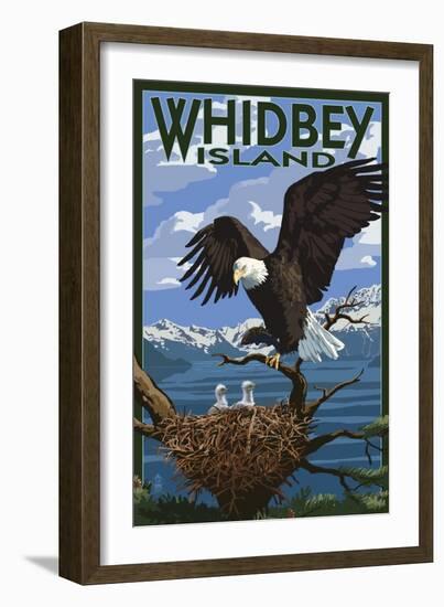 Eagle and Chicks - Whidbey Island, Washington-Lantern Press-Framed Art Print