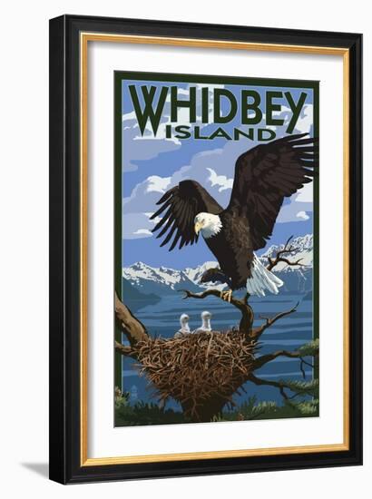 Eagle and Chicks - Whidbey Island, Washington-Lantern Press-Framed Art Print