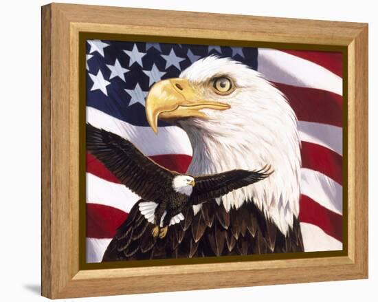 Eagle and Flag-William Vanderdasson-Framed Premier Image Canvas