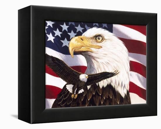 Eagle and Flag-William Vanderdasson-Framed Premier Image Canvas