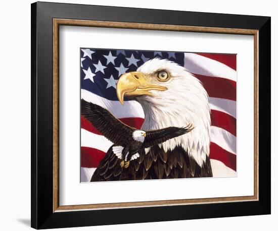 Eagle and Flag-William Vanderdasson-Framed Giclee Print