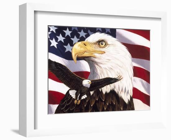 Eagle and Flag-William Vanderdasson-Framed Giclee Print