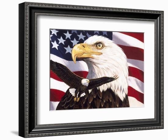 Eagle and Flag-William Vanderdasson-Framed Giclee Print