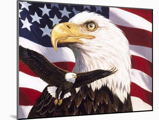 Eagle and Flag-William Vanderdasson-Mounted Giclee Print