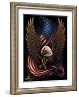 Eagle and Flag-FlyLand Designs-Framed Giclee Print