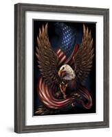 Eagle and Flag-FlyLand Designs-Framed Giclee Print