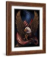 Eagle and Flag-FlyLand Designs-Framed Giclee Print