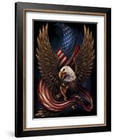Eagle and Flag-FlyLand Designs-Framed Giclee Print