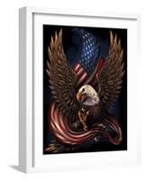 Eagle and Flag-FlyLand Designs-Framed Giclee Print