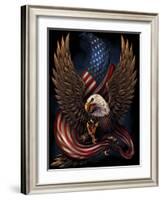 Eagle and Flag-FlyLand Designs-Framed Giclee Print