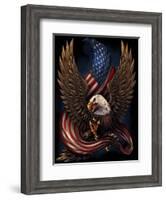 Eagle and Flag-FlyLand Designs-Framed Giclee Print