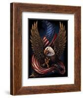 Eagle and Flag-FlyLand Designs-Framed Giclee Print