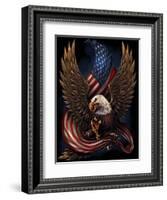 Eagle and Flag-FlyLand Designs-Framed Giclee Print