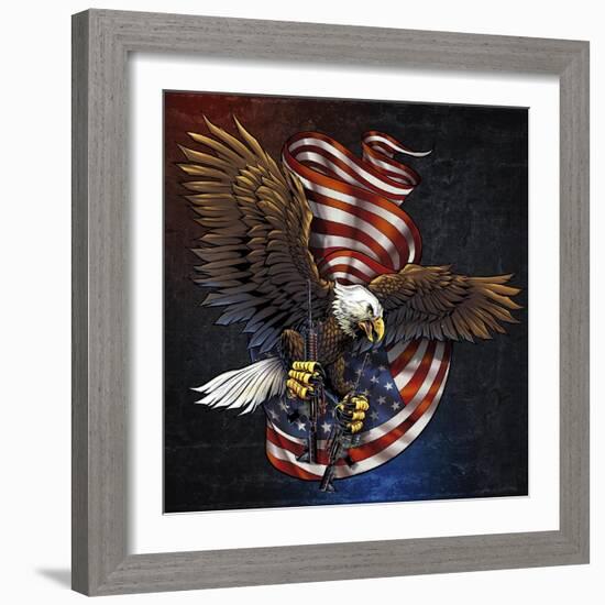 Eagle and Guns-FlyLand Designs-Framed Giclee Print