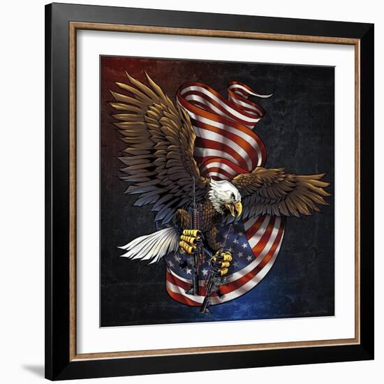 Eagle and Guns-FlyLand Designs-Framed Giclee Print