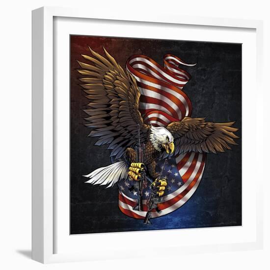 Eagle and Guns-FlyLand Designs-Framed Giclee Print