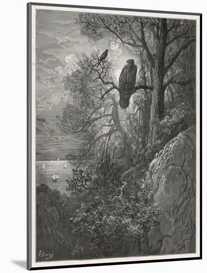 Eagle and Magpie-null-Mounted Art Print