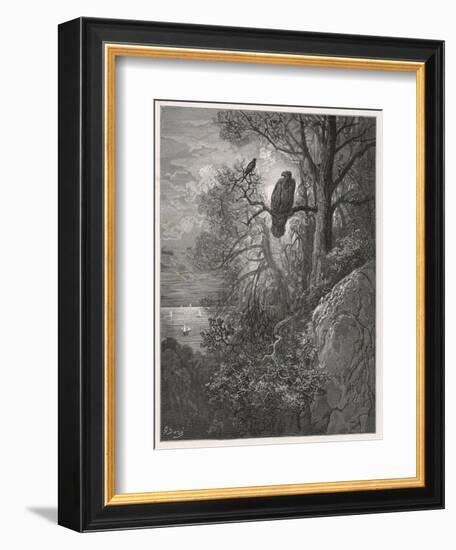 Eagle and Magpie-null-Framed Art Print