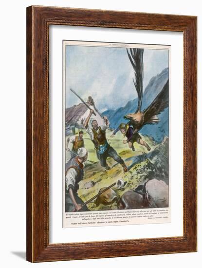 Eagle Attempts Abduction-Vittorio Pisani-Framed Art Print