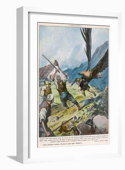 Eagle Attempts Abduction-Vittorio Pisani-Framed Art Print