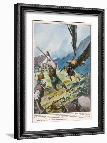 Eagle Attempts Abduction-Vittorio Pisani-Framed Art Print