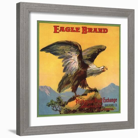 Eagle Brand - Highgrove, California - Citrus Crate Label-Lantern Press-Framed Art Print