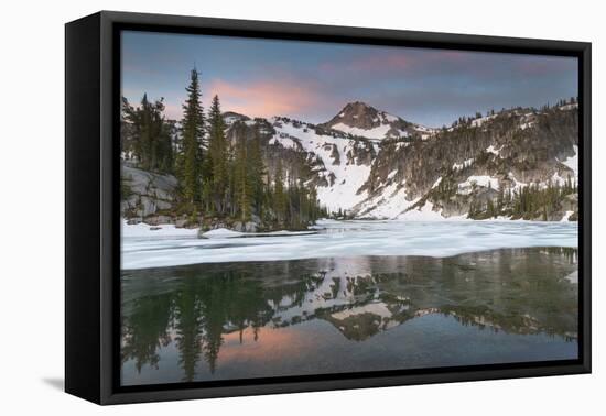 Eagle Cap seen from Mirror Lake, Eagle Cap Wilderness Wallowa Mountains, Oregon.-Alan Majchrowicz-Framed Premier Image Canvas