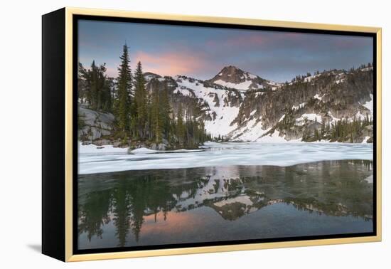 Eagle Cap seen from Mirror Lake, Eagle Cap Wilderness Wallowa Mountains, Oregon.-Alan Majchrowicz-Framed Premier Image Canvas