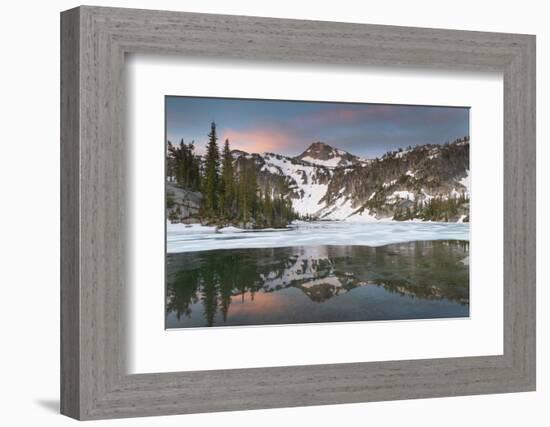 Eagle Cap seen from Mirror Lake, Eagle Cap Wilderness Wallowa Mountains, Oregon.-Alan Majchrowicz-Framed Photographic Print