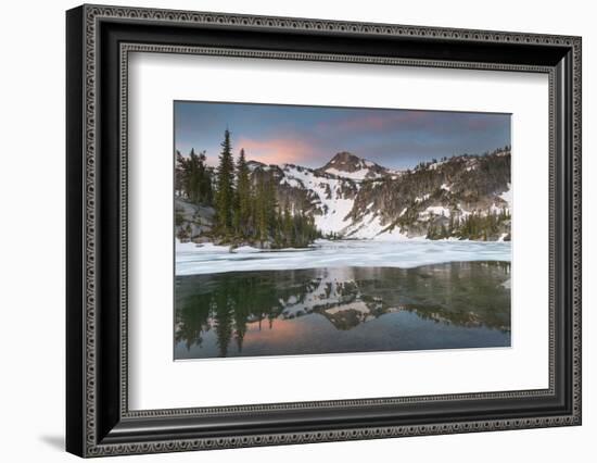 Eagle Cap seen from Mirror Lake, Eagle Cap Wilderness Wallowa Mountains, Oregon.-Alan Majchrowicz-Framed Photographic Print