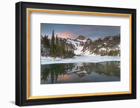 Eagle Cap seen from Mirror Lake, Eagle Cap Wilderness Wallowa Mountains, Oregon.-Alan Majchrowicz-Framed Photographic Print