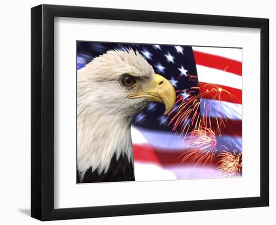 Eagle, Firework, Patriotism in the USA-Bill Bachmann-Framed Photographic Print