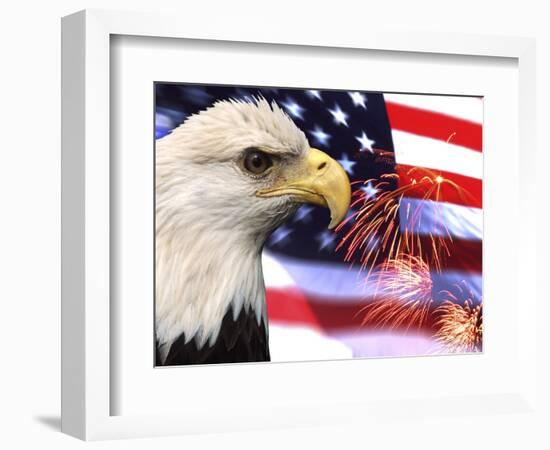 Eagle, Firework, Patriotism in the USA-Bill Bachmann-Framed Photographic Print