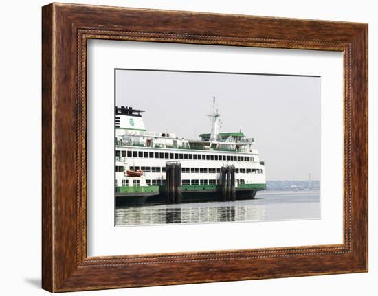 Eagle Harbor, Ferry Arrives Bainbridge from Seattle-Trish Drury-Framed Photographic Print