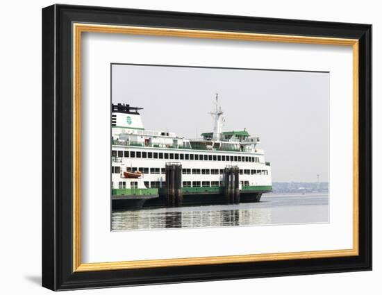 Eagle Harbor, Ferry Arrives Bainbridge from Seattle-Trish Drury-Framed Photographic Print