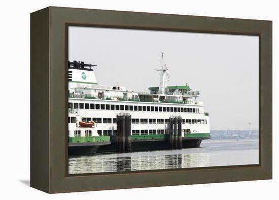 Eagle Harbor, Ferry Arrives Bainbridge from Seattle-Trish Drury-Framed Premier Image Canvas