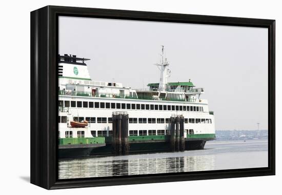 Eagle Harbor, Ferry Arrives Bainbridge from Seattle-Trish Drury-Framed Premier Image Canvas