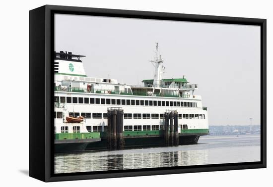 Eagle Harbor, Ferry Arrives Bainbridge from Seattle-Trish Drury-Framed Premier Image Canvas