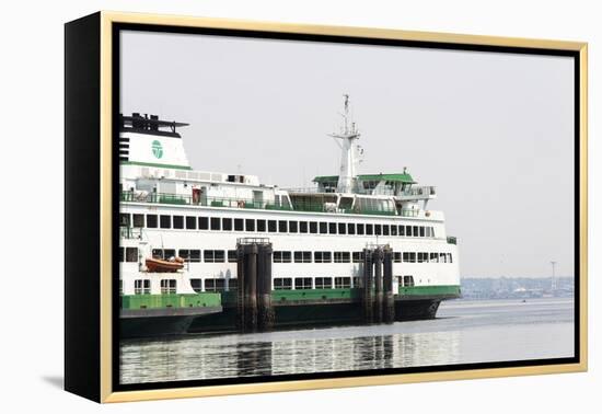 Eagle Harbor, Ferry Arrives Bainbridge from Seattle-Trish Drury-Framed Premier Image Canvas