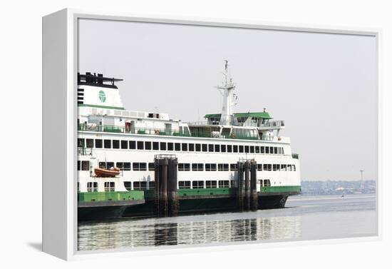 Eagle Harbor, Ferry Arrives Bainbridge from Seattle-Trish Drury-Framed Premier Image Canvas